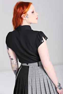Hell Bunny Blouses|Tops>Destroya Shirt Black