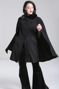 Hell Bunny Coats & Jackets|Coats & Jackets>Devon Cape Coat Black