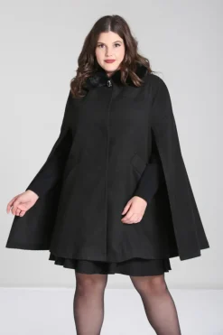 Hell Bunny Coats & Jackets|Coats & Jackets>Devon Cape Coat Black