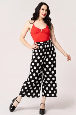 Hell Bunny Trousers & Shorts>Dolores Trousers Black