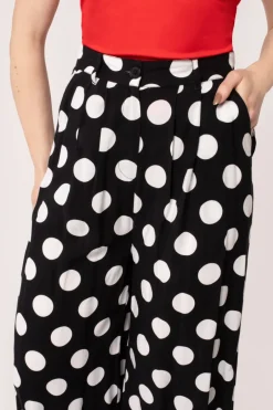 Hell Bunny Trousers & Shorts>Dolores Trousers Black