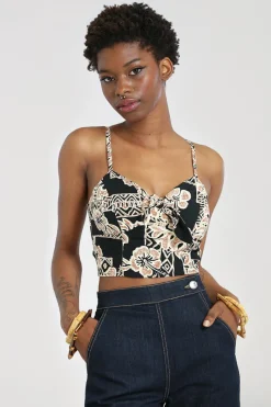 Hell Bunny Tops|Tops>Dominique Crop Top Black