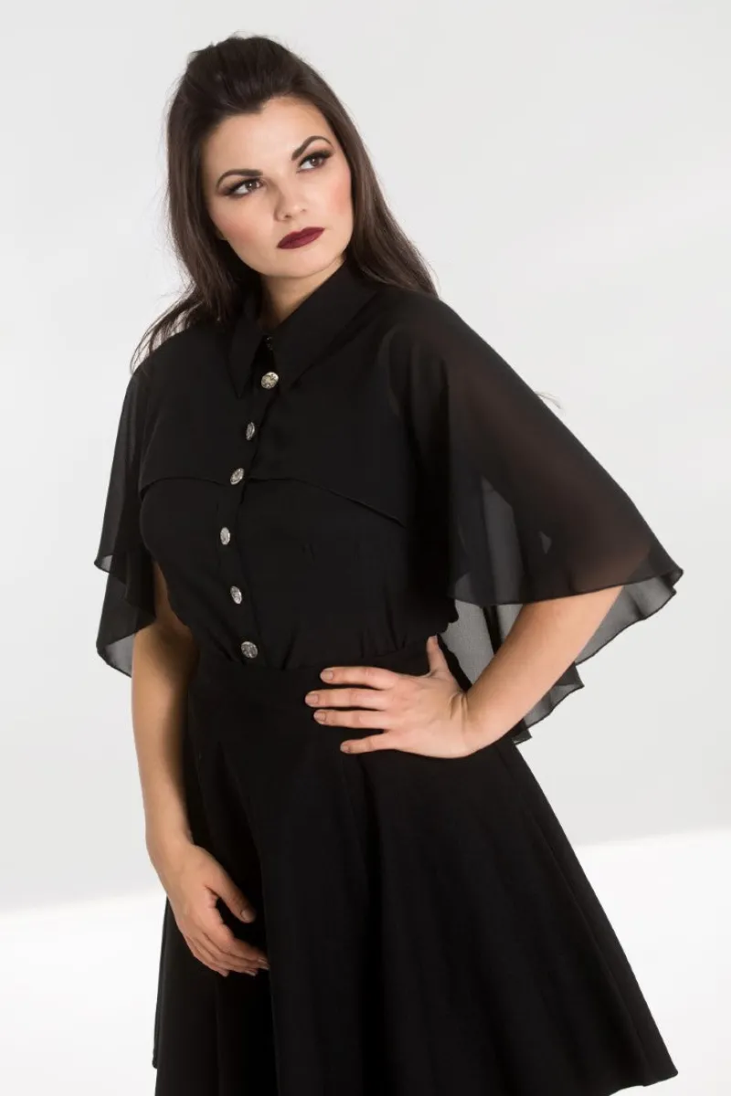 Hell Bunny Blouses|Tops>Draco Blouse Black