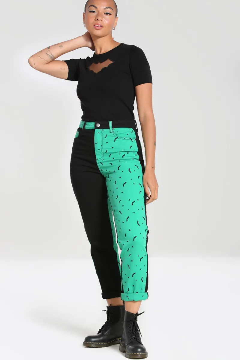 Hell Bunny Trousers & Shorts|Trousers & Shorts>Duo Bat Jeans