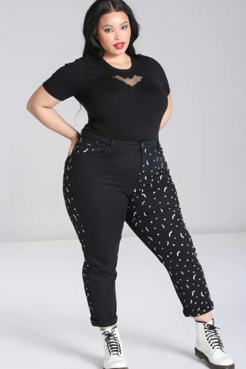 Hell Bunny Trousers & Shorts|Trousers & Shorts>Duo Bat Jeans