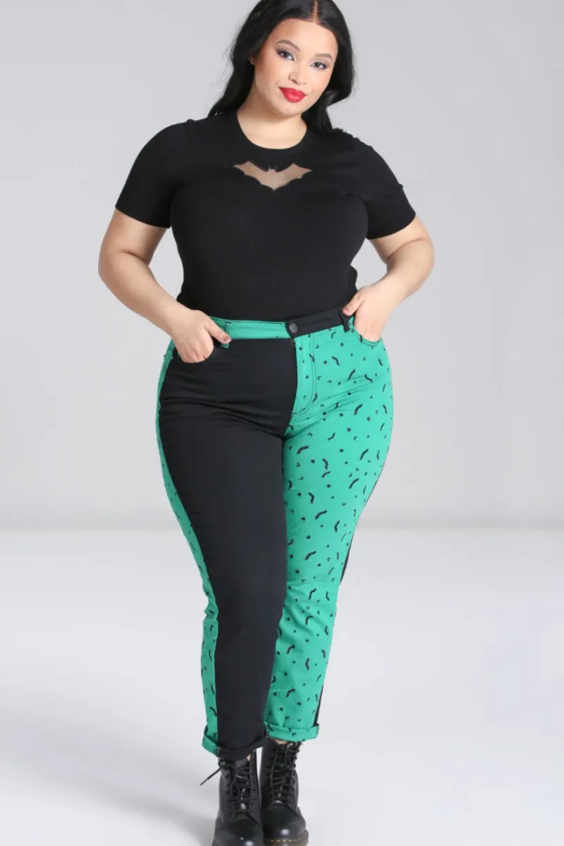 Hell Bunny Trousers & Shorts|Trousers & Shorts>Duo Bat Jeans