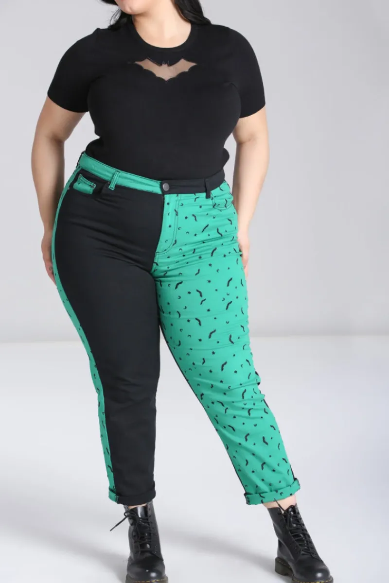 Hell Bunny Trousers & Shorts|Trousers & Shorts>Duo Bat Jeans