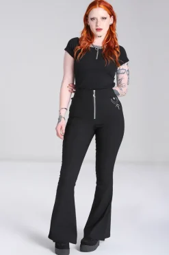 Hell Bunny Trousers & Shorts|Trousers & Shorts>Eclipse Trousers Black