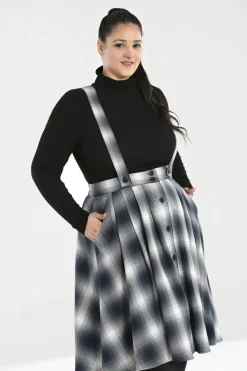 Hell Bunny Skirts|Skirts>Eddystone Pinafore Skirt Grey