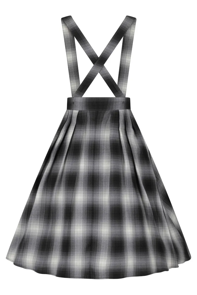 Hell Bunny Skirts|Skirts>Eddystone Pinafore Skirt Grey