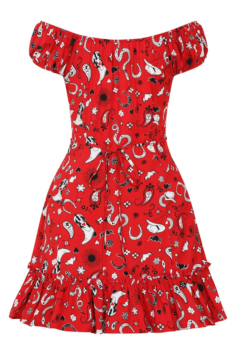 Hell Bunny Dresses|Dresses>Emmylou Mini Dress Red