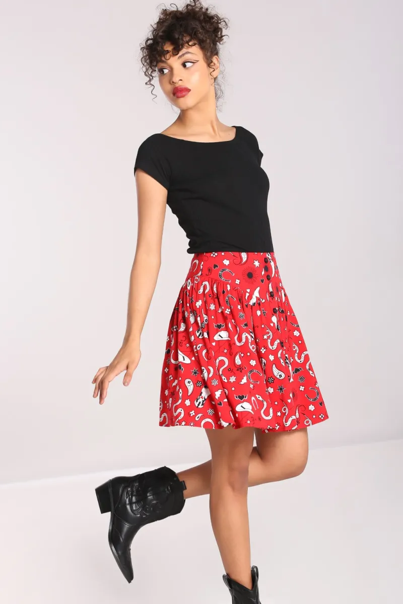 Hell Bunny Skirts|Skirts>Emmylou Skirt Red