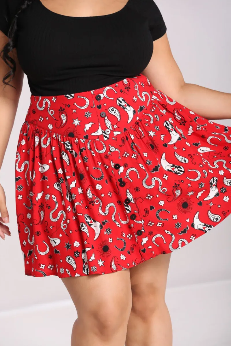 Hell Bunny Skirts|Skirts>Emmylou Skirt Red