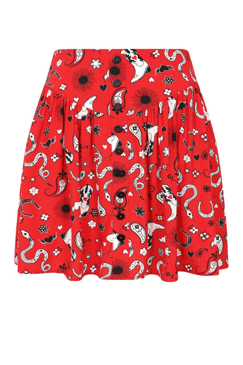 Hell Bunny Skirts|Skirts>Emmylou Skirt Red