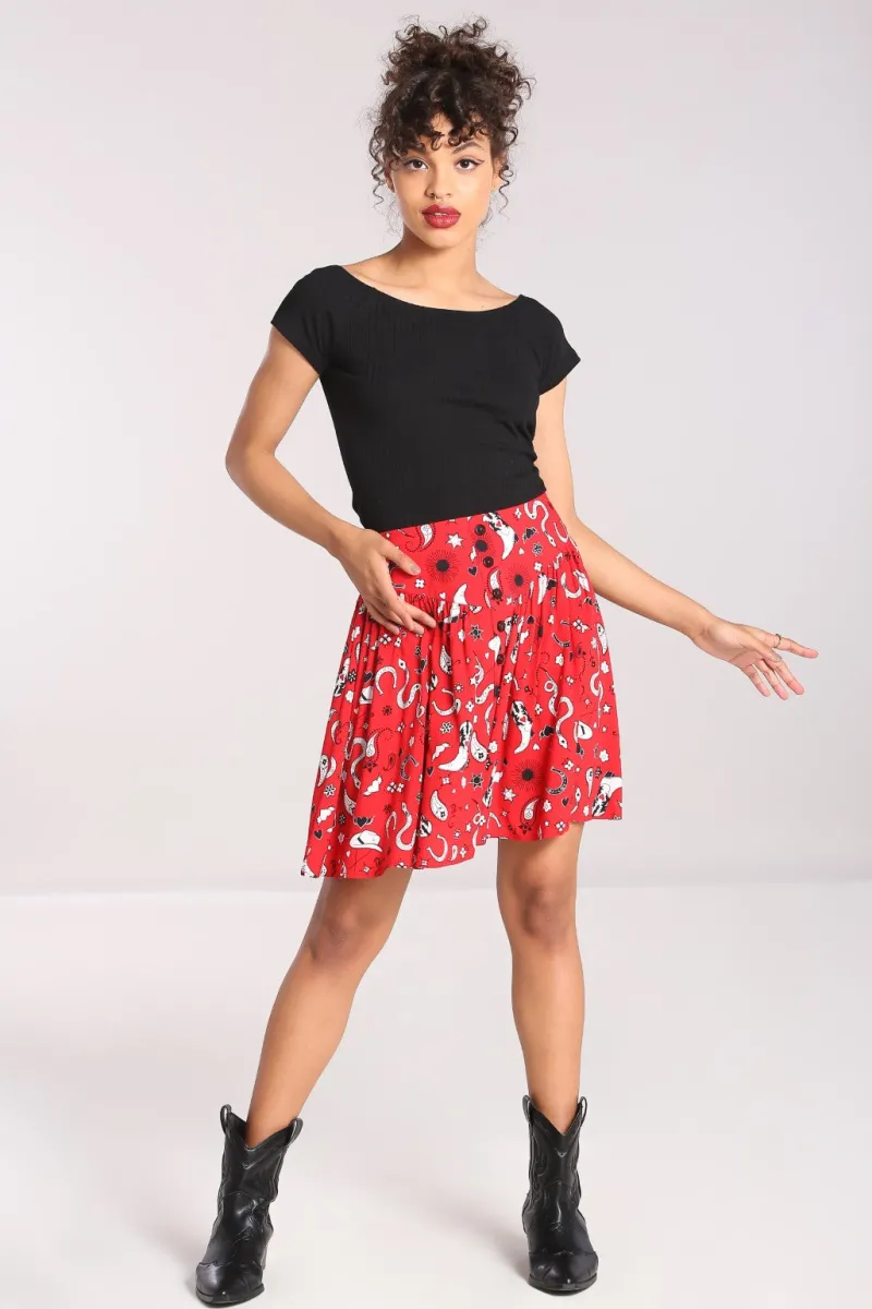 Hell Bunny Skirts|Skirts>Emmylou Skirt Red