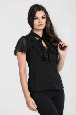 Hell Bunny Tops|Blouses>Evanora Blouse Black