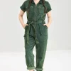 Hell Bunny Jumpsuits & Playsuits|Jumpsuits & Playsuits>Finn Boilersuit Green