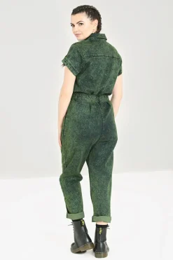 Hell Bunny Jumpsuits & Playsuits|Jumpsuits & Playsuits>Finn Boilersuit Green