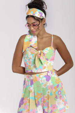 Hell Bunny Tops>Florette Crop Top MultiColour