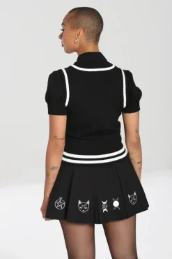 Hell Bunny Tops|Knitwear>Ghost Vest Top Black