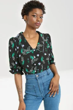 Hell Bunny Tops|Blouses>Good Luck Blouse Black
