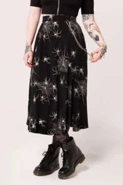 Hell Bunny Skirts|Skirts>Grungy Spider Skirt Black