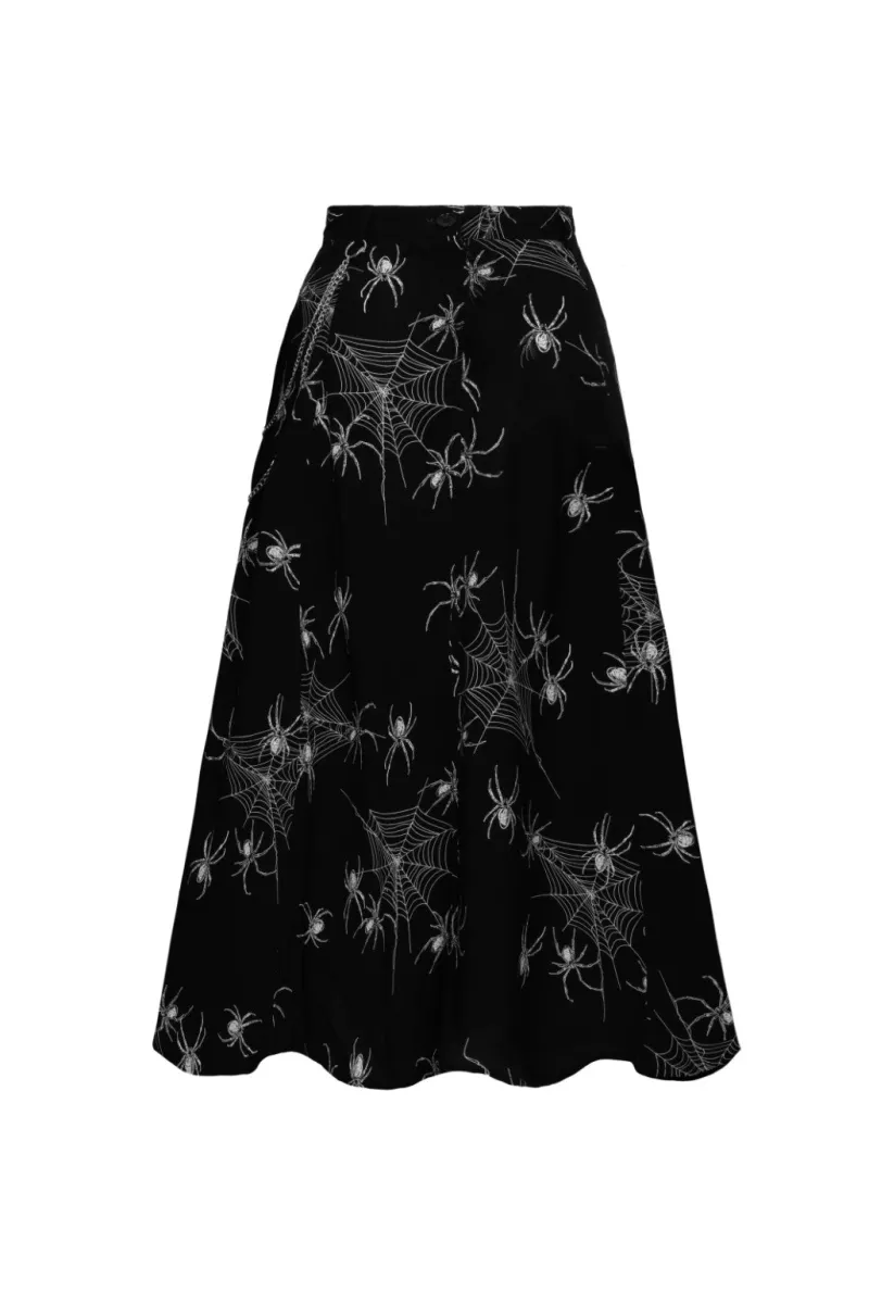 Hell Bunny Skirts|Skirts>Grungy Spider Skirt Black