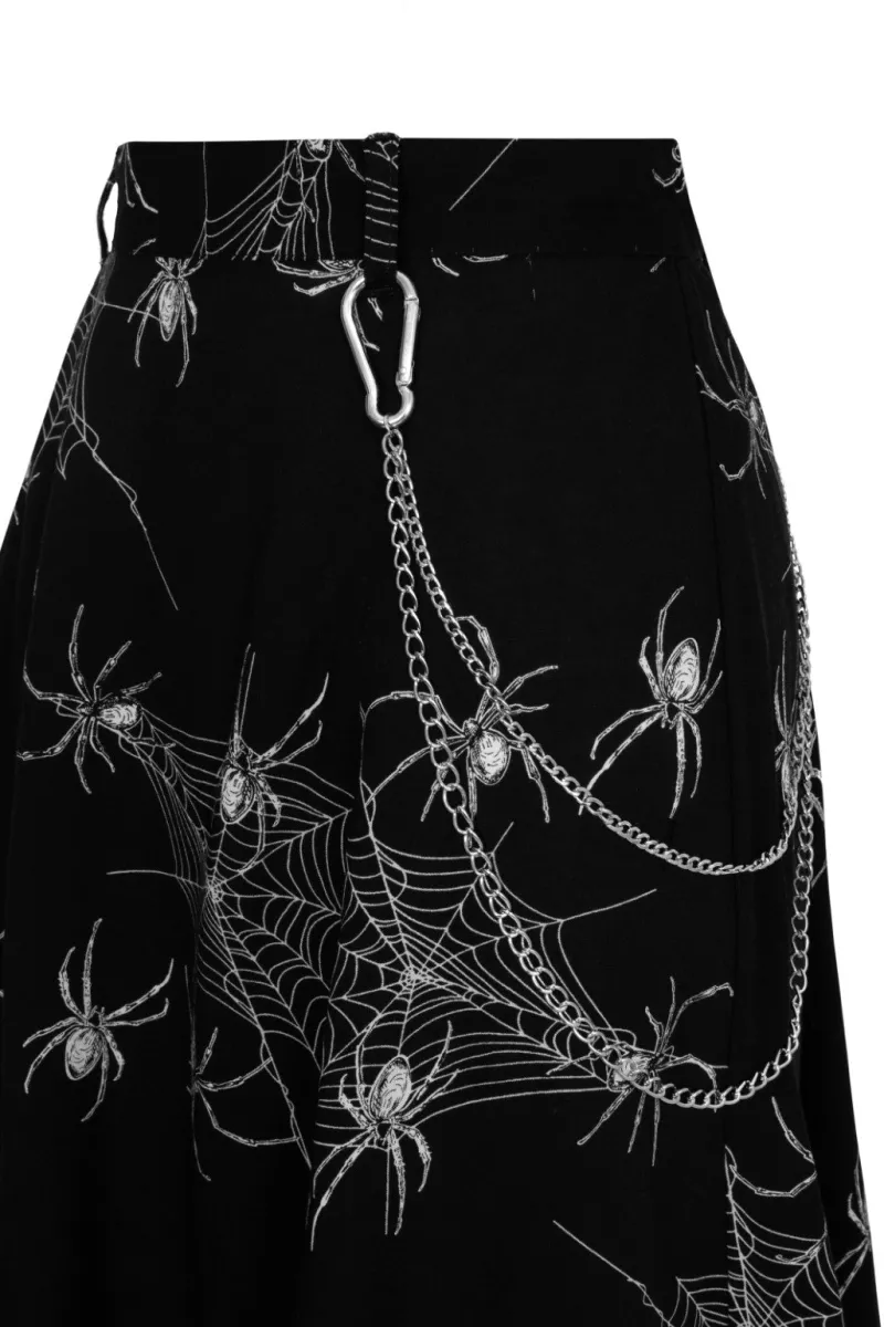 Hell Bunny Skirts|Skirts>Grungy Spider Skirt Black