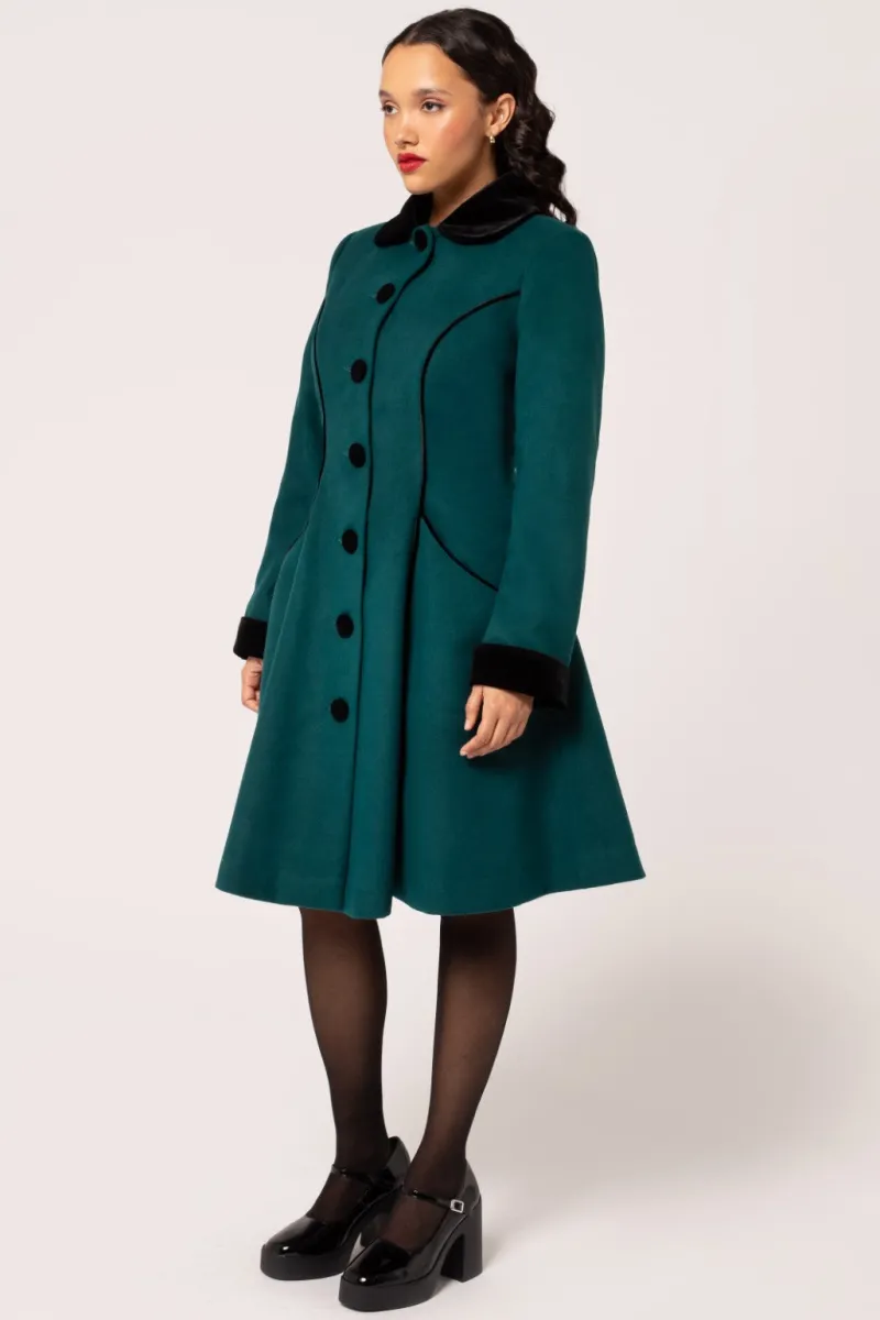 Hell Bunny Coats & Jackets|Coats & Jackets>Harper Coat Green