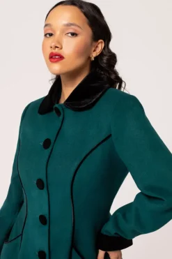 Hell Bunny Coats & Jackets|Coats & Jackets>Harper Coat Green
