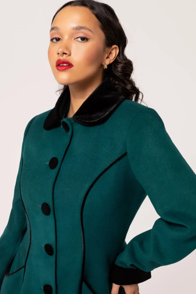 Hell Bunny Coats & Jackets|Coats & Jackets>Harper Coat Green