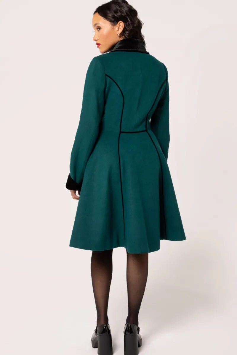 Hell Bunny Coats & Jackets|Coats & Jackets>Harper Coat Green