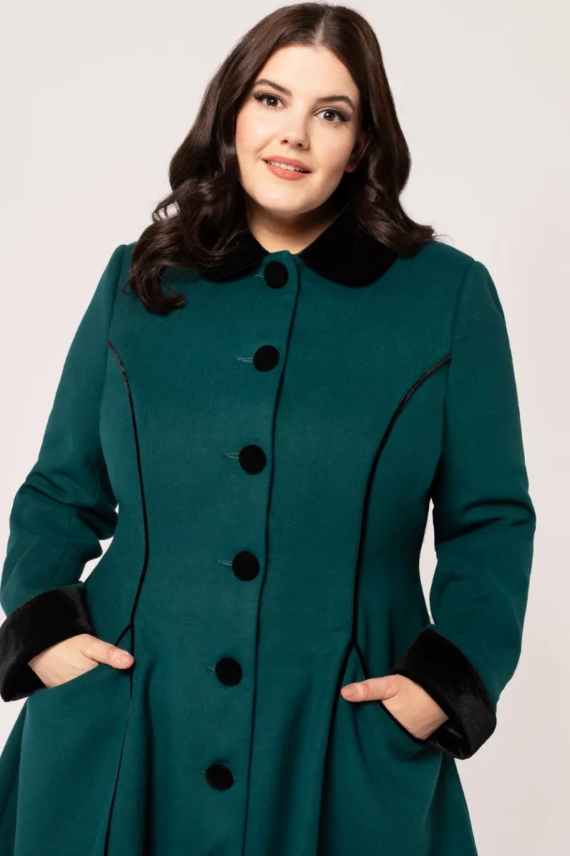 Hell Bunny Coats & Jackets|Coats & Jackets>Harper Coat Green