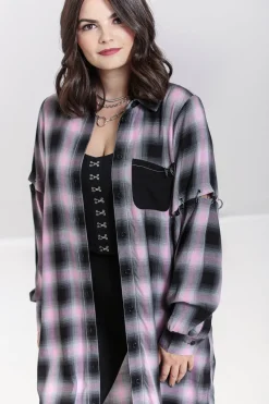 Hell Bunny Tops|Dresses>Hayley Shirt Dress Pink