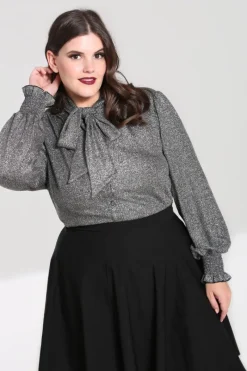 Hell Bunny Tops|Knitwear>Haze Blouse Silver
