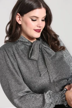Hell Bunny Tops|Knitwear>Haze Blouse Silver