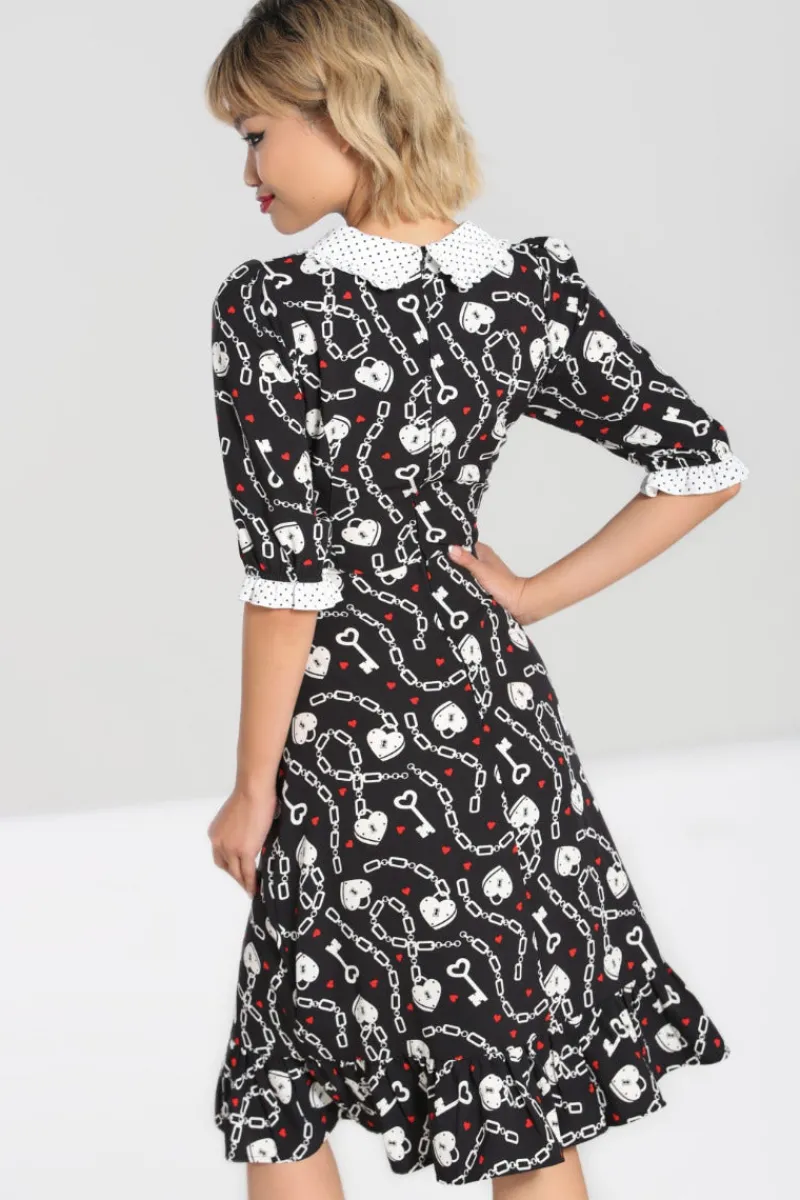 Hell Bunny Dresses|Dresses>Heart Lock Mid Dress Black