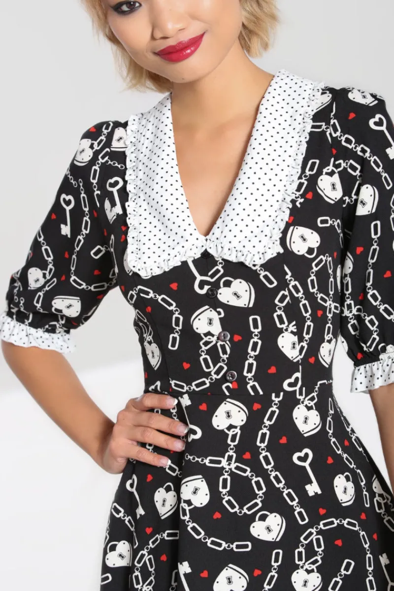 Hell Bunny Dresses|Dresses>Heart Lock Mid Dress Black