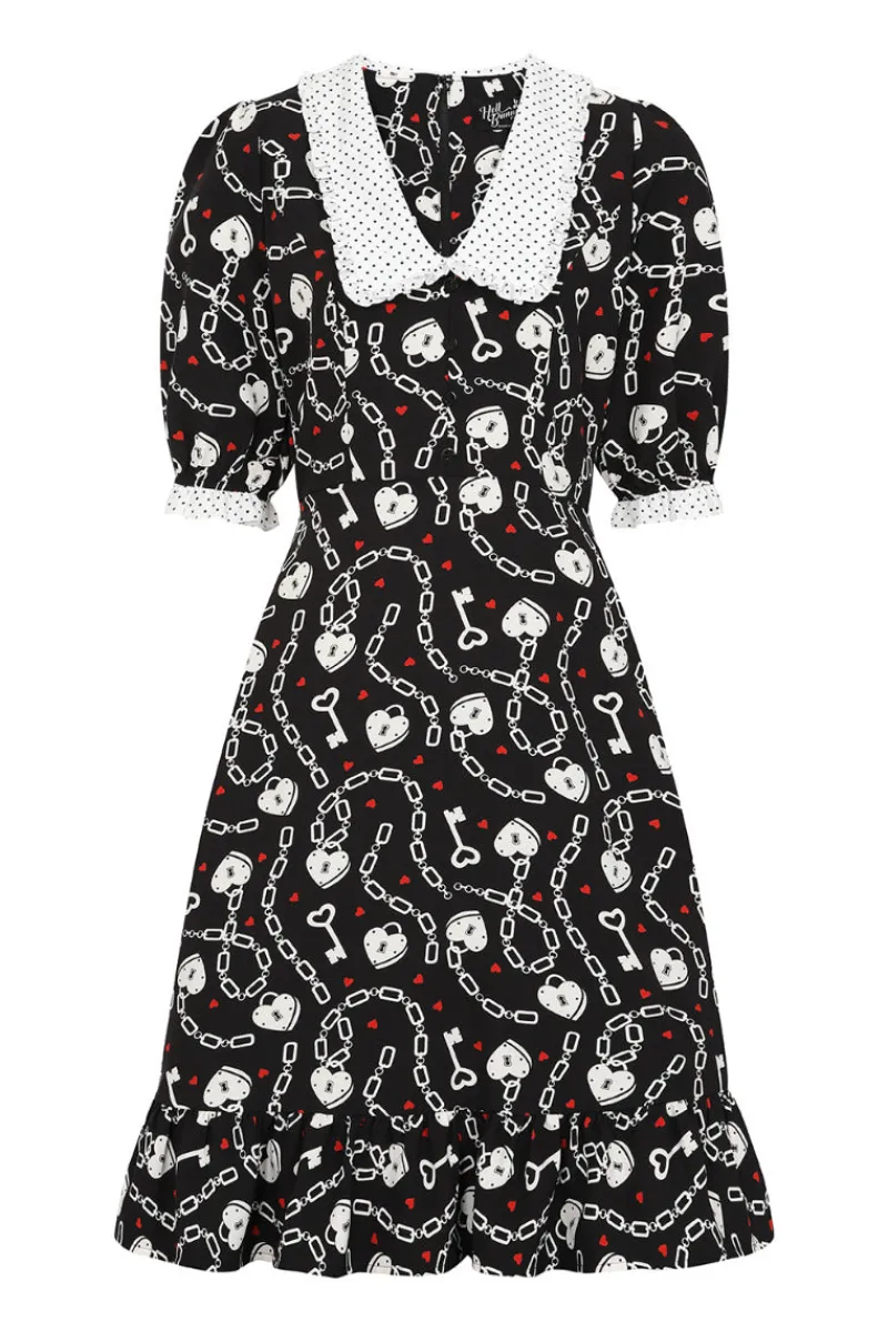 Hell Bunny Dresses|Dresses>Heart Lock Mid Dress Black