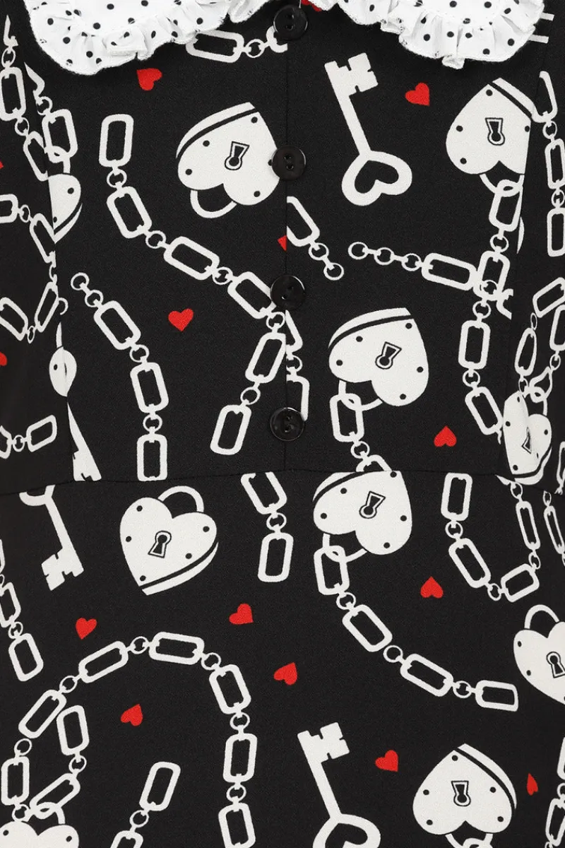 Hell Bunny Dresses|Dresses>Heart Lock Mid Dress Black