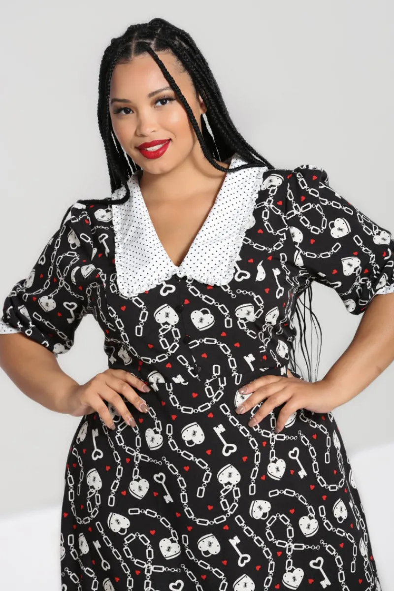 Hell Bunny Dresses|Dresses>Heart Lock Mid Dress Black