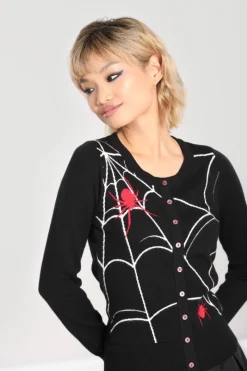 Hell Bunny Knitwear|Knitwear>In A Web Cardigan Black