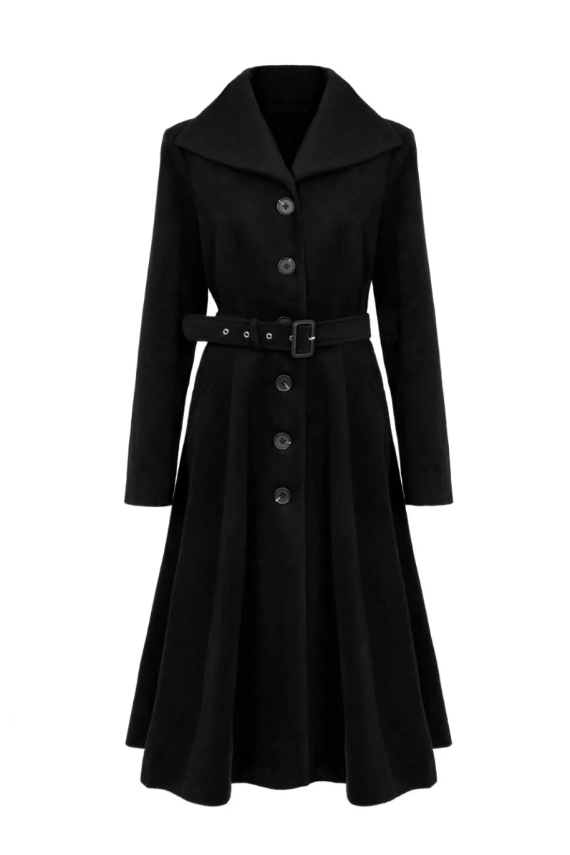 Hell Bunny Coats & Jackets|Coats & Jackets>Ingrid Coat Black