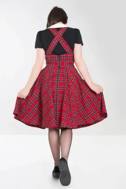Hell Bunny Dresses|Dresses With Pockets>Irvine Pinafore Dress Red