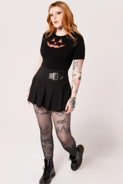 Hell Bunny Tops|Knitwear>Jack-O-Lantern Top Black/Orange