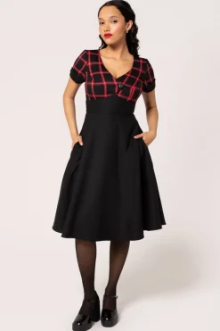 Hell Bunny Dresses|Vintage Dresses>Janine Dress Black/Red