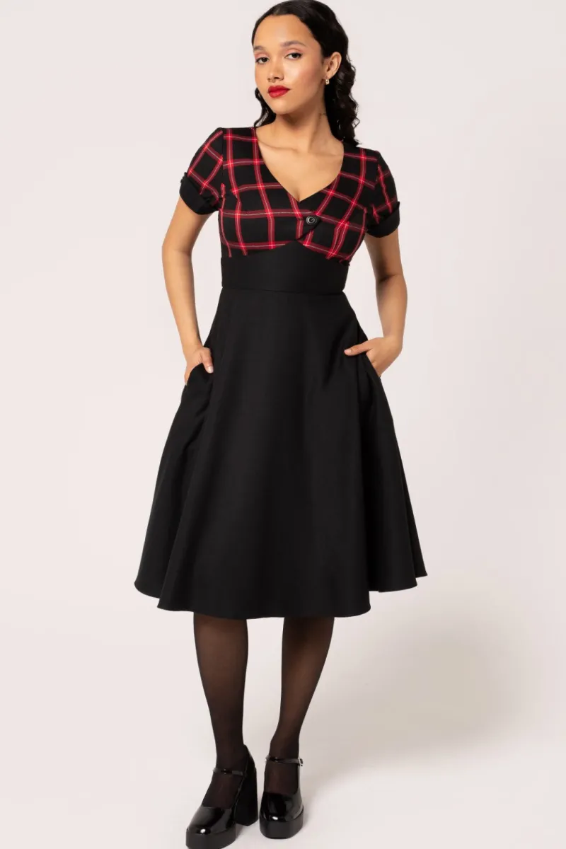 Hell Bunny Dresses|Vintage Dresses>Janine Dress Black/Red