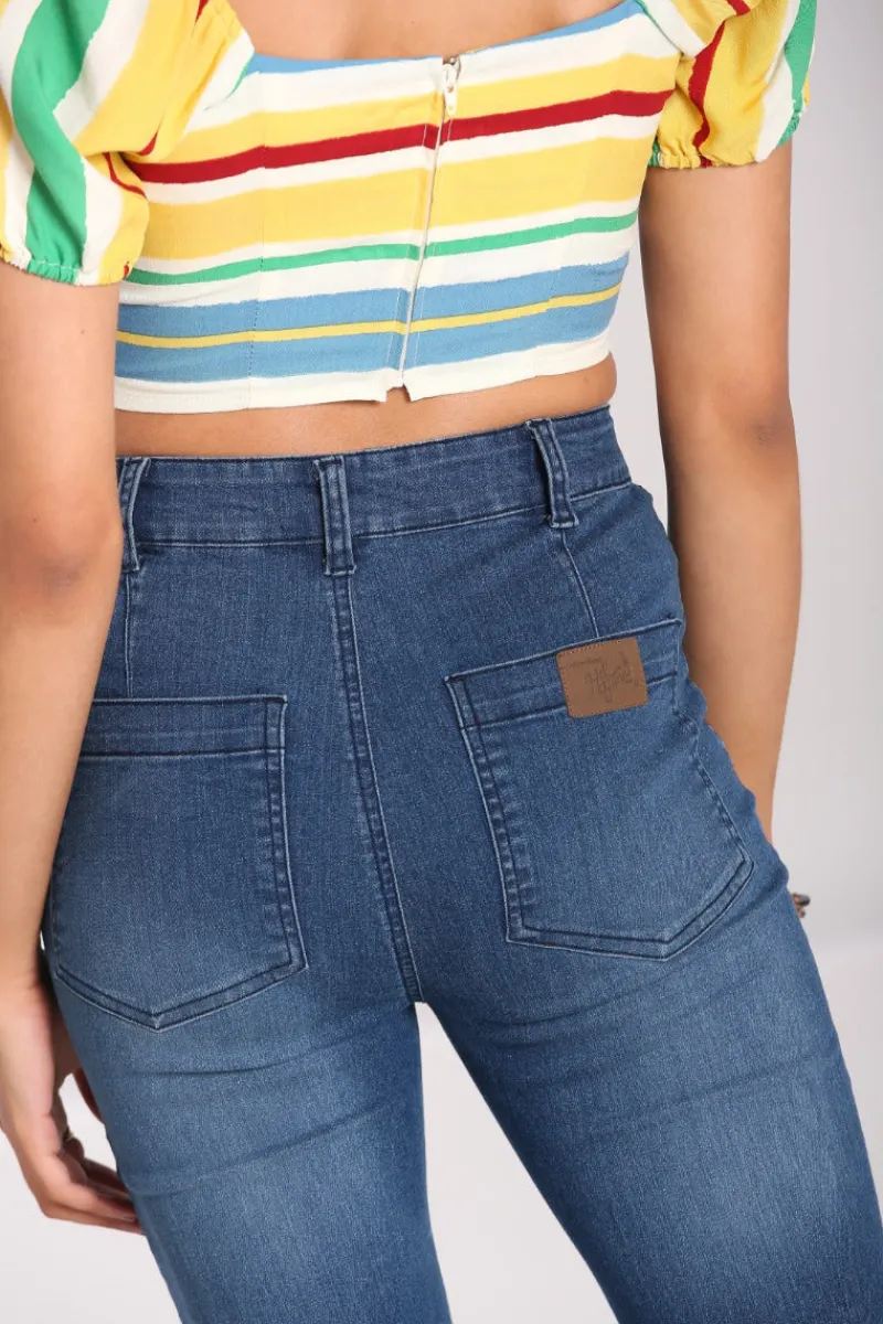 Hell Bunny Trousers & Shorts|Trousers & Shorts>Janis Jeans Blue