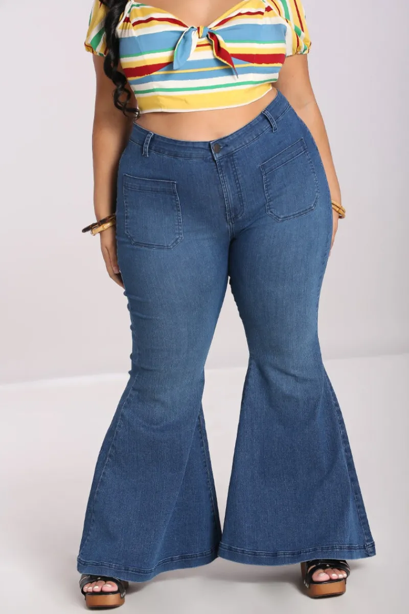Hell Bunny Trousers & Shorts|Trousers & Shorts>Janis Jeans Blue