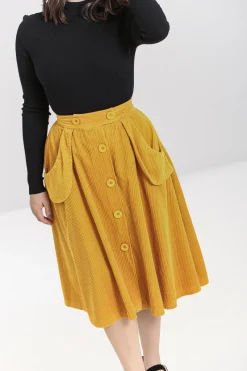 Hell Bunny Skirts>Jeanette Skirt Mustard